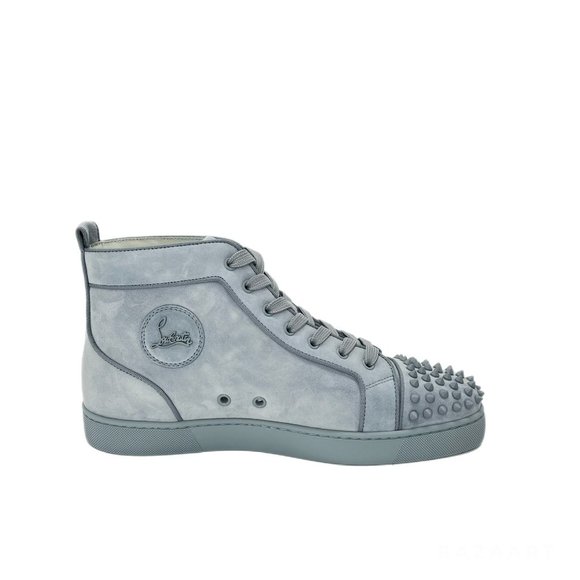 Christian Louboutin Lou Spikes Orlato Suede High-top Sneakers Paseo Blue US 11 - Picture 7 of 15